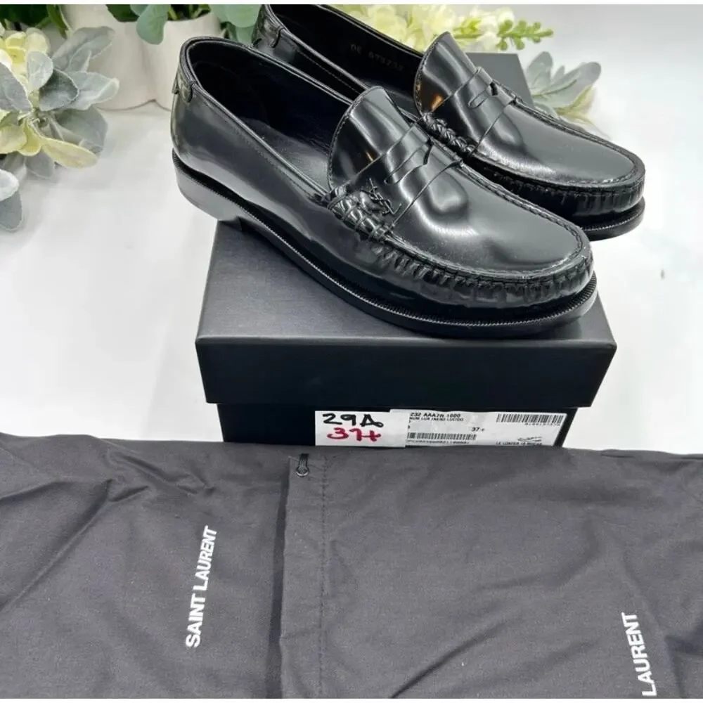 SOLD Women's Saint Laurent leather penny loafers size 37.5 made in Italy - Picture 10 of 13